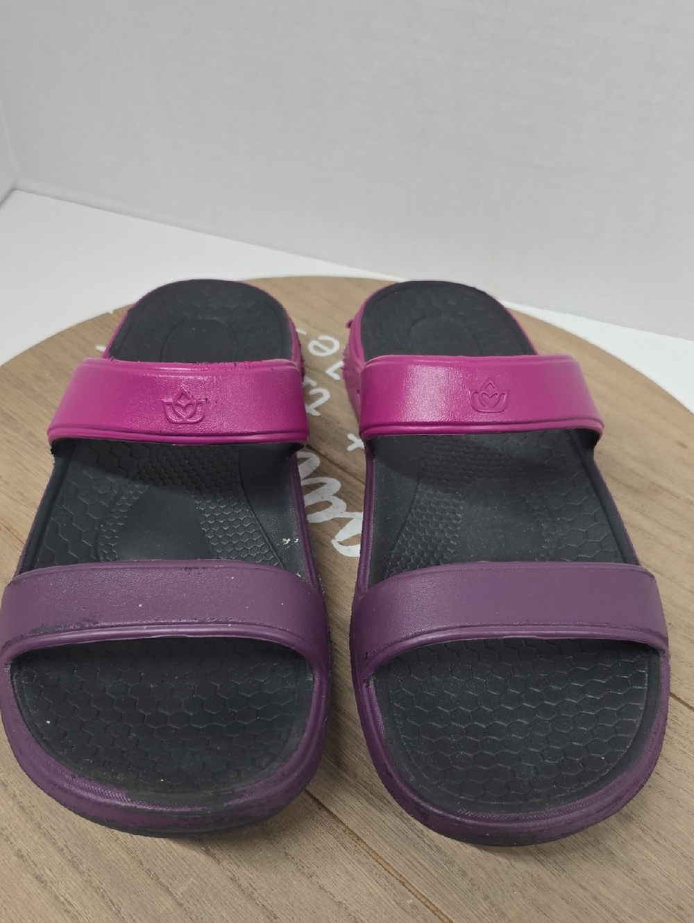 Spenco Women's Dual-Strap Slide Sandals in Pink & Purple Size 10